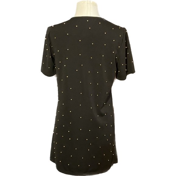 EUC Missguided Navy Blue Dress Gold Embellishments Size 6 - Picture 2 of 5